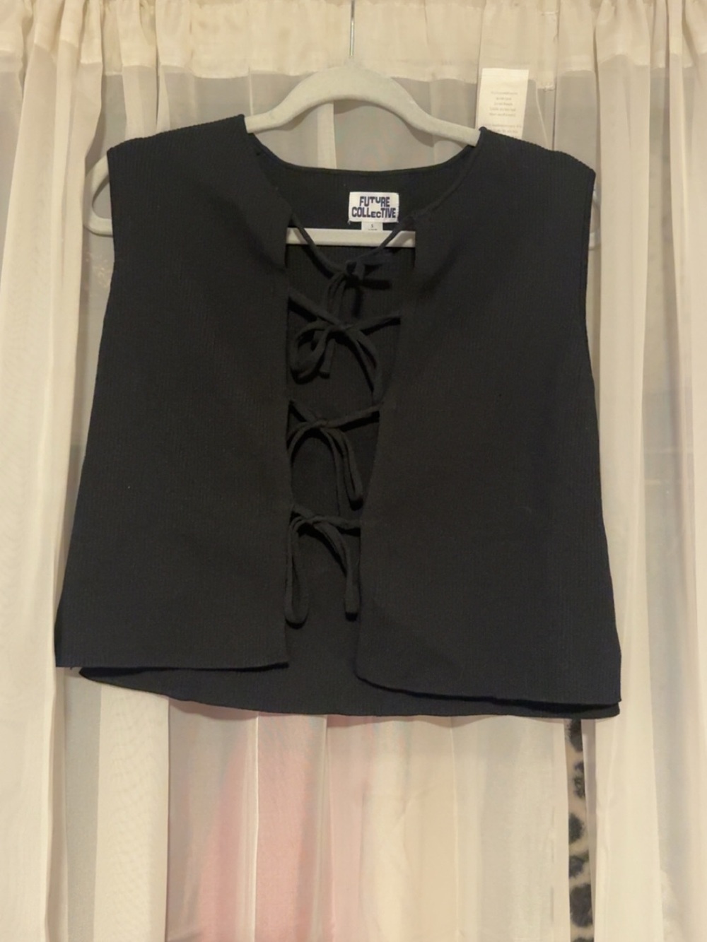 Black Future Collective crop top with lace-up front